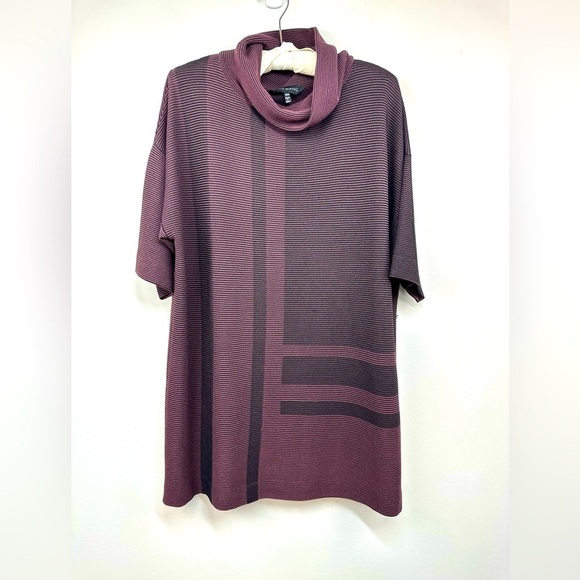 Ming Wang Striped Funnel-Neck Top Size Small - Picture 2 of 9